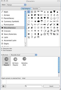 The OSX Character Palette